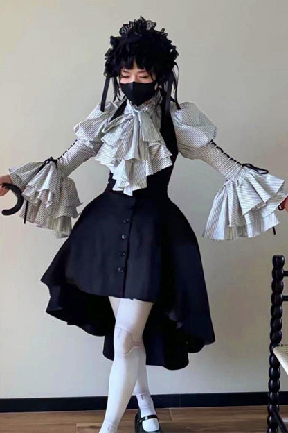 Princess Sleeve Gothic Striped Lolita Blouse