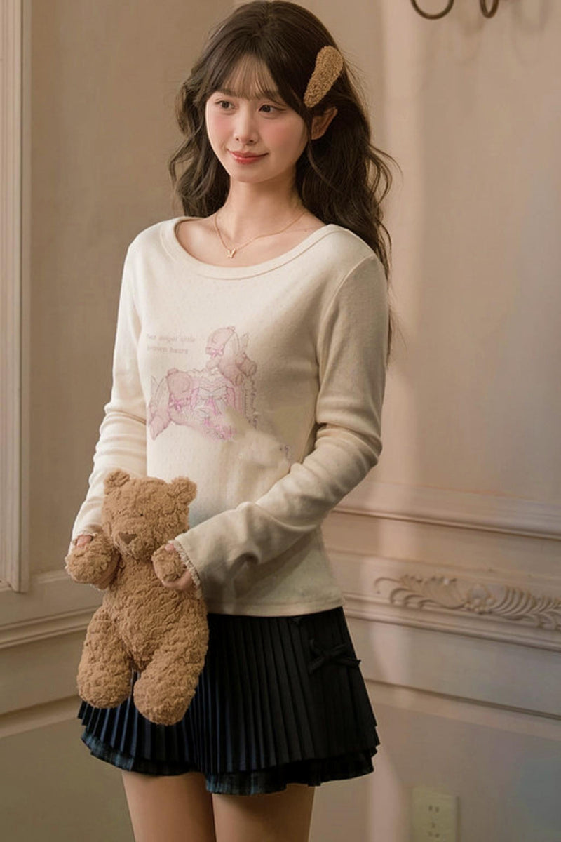 Lace Patchwork Angel Bear Top