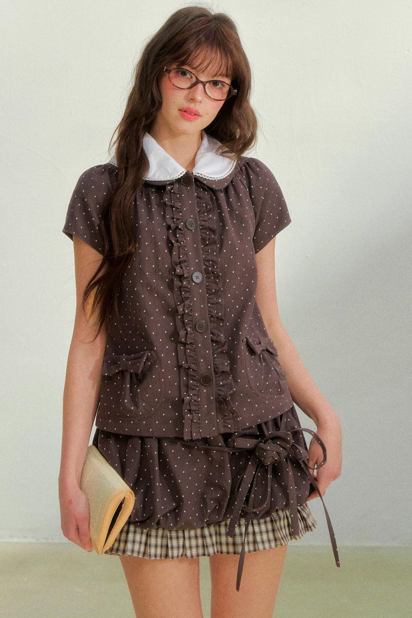 Dot Ruffle Top + Skirt