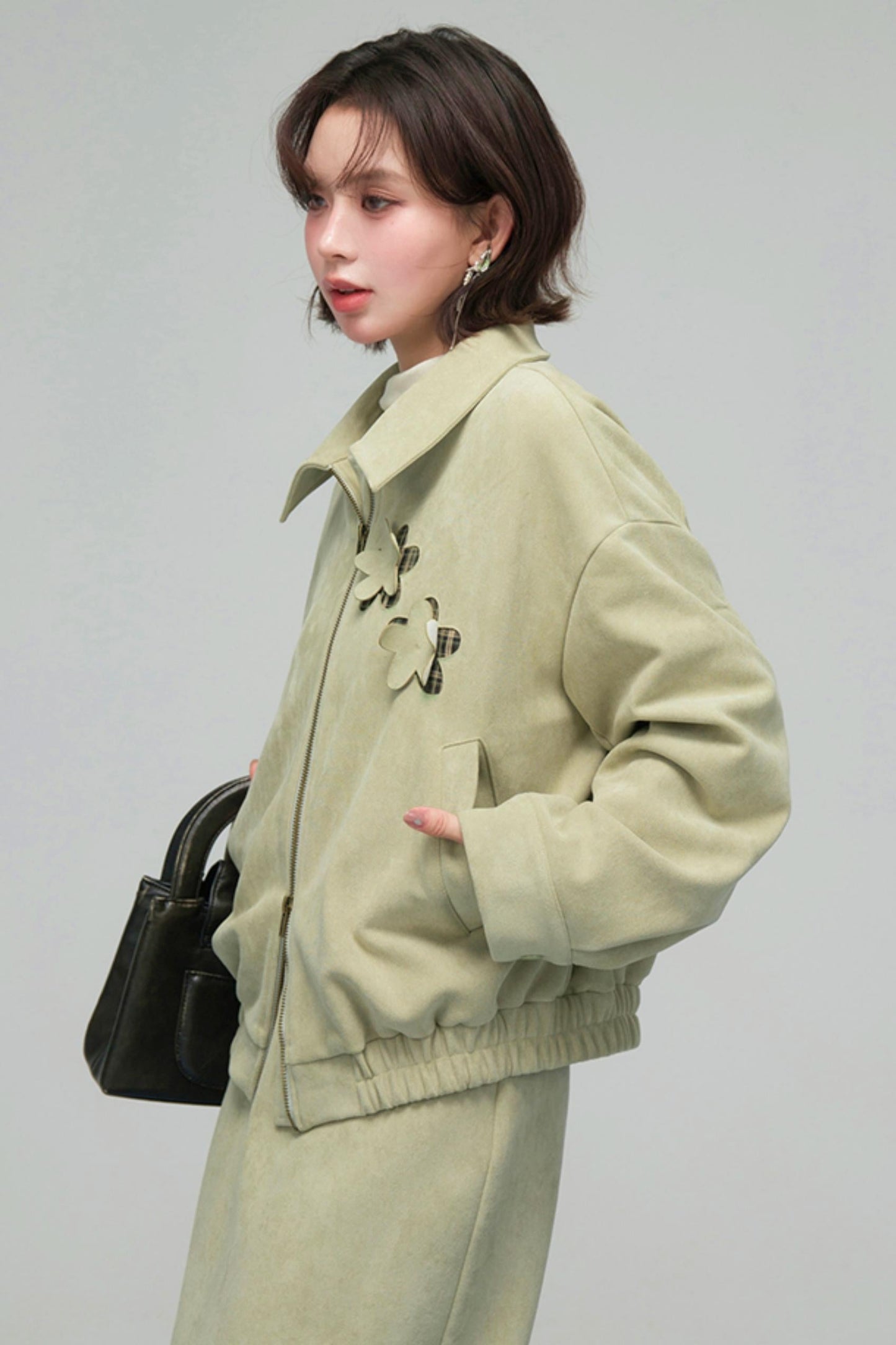 Retro Patchwork Jacket + Skirt