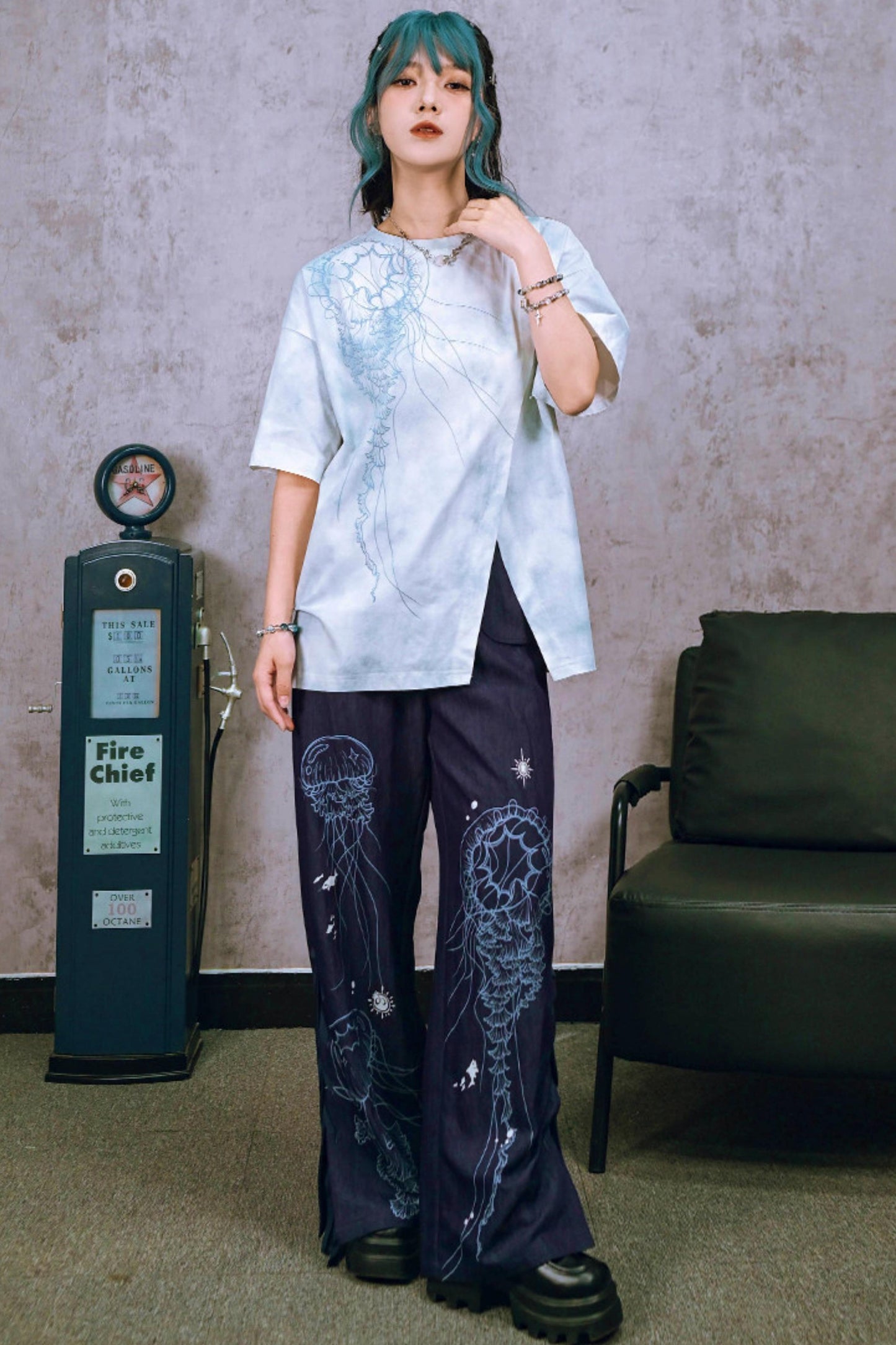 Blue Realm Tie-dye Top