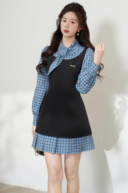 Plaid Patchwork Dress
