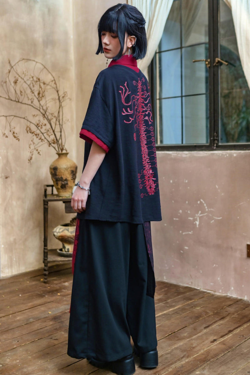 Weaving Life Color Block Blouse