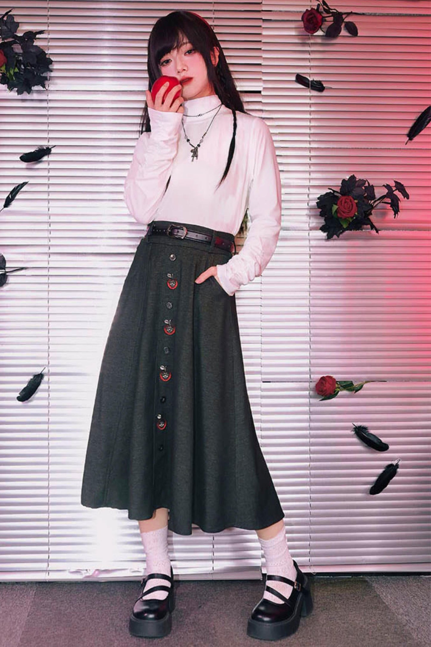 Bar Style Ruched High Neck Blouse