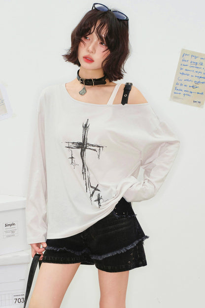 White Ashes Off-shoulder Top