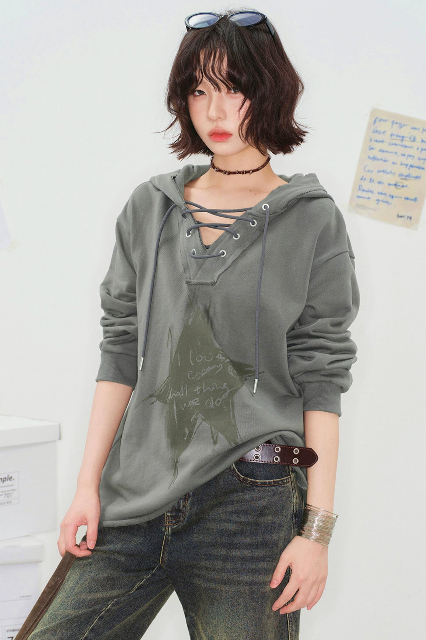 Mode Star Loose Hoodie Top