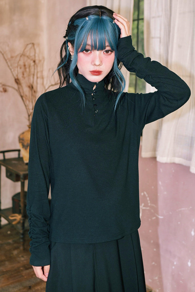 Double Structure Turtleneck Top