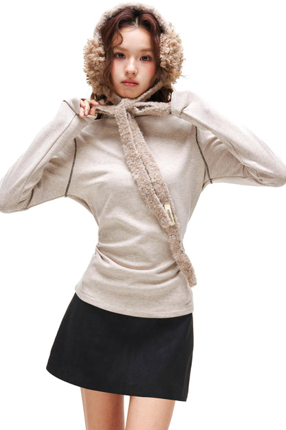 A-line Arm Turtleneck Tops