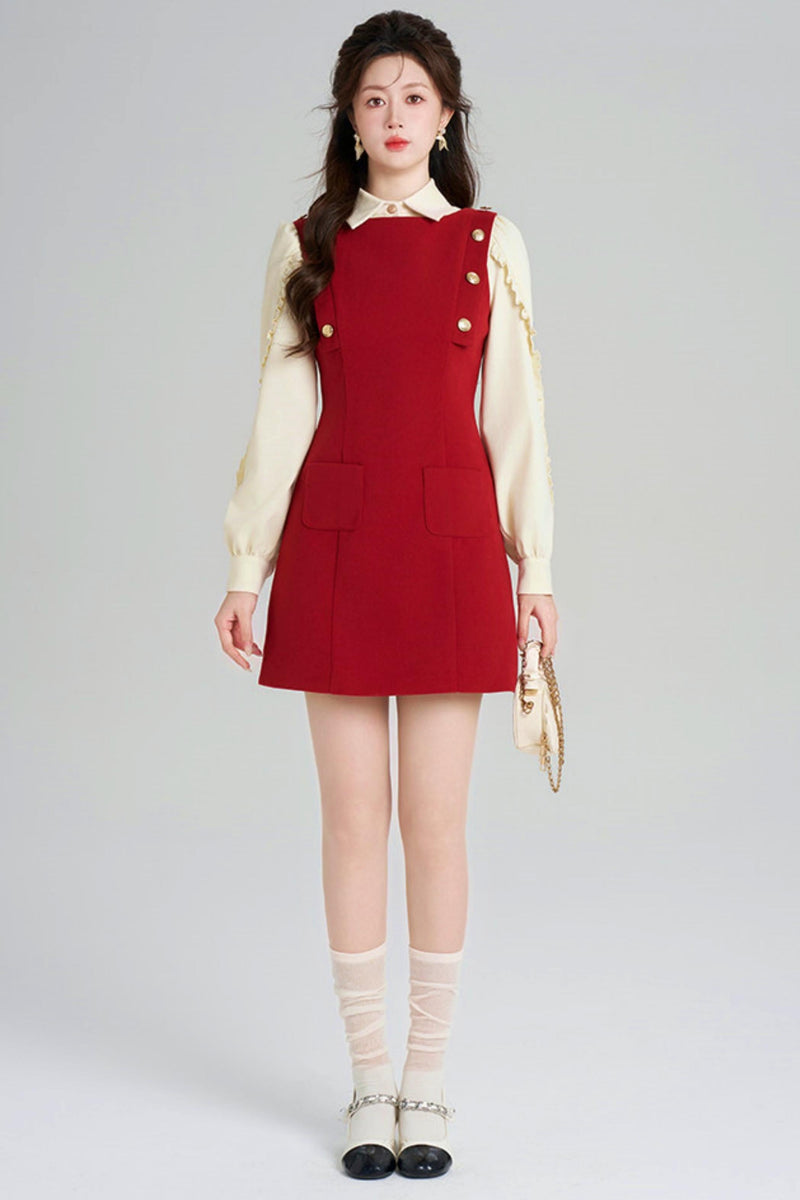 French Retro A-line Dress + Top