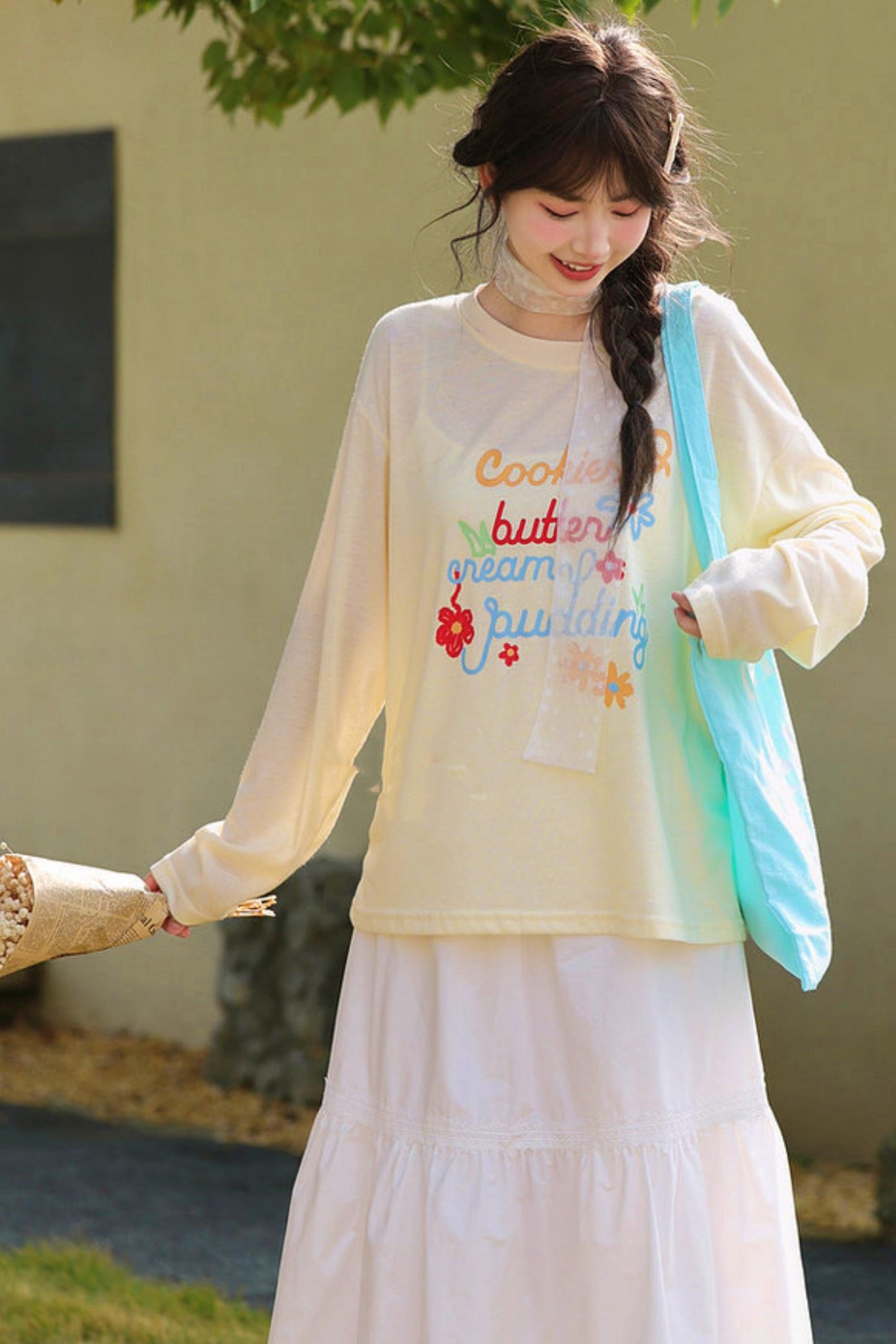 Mori Girl Round Neck Top