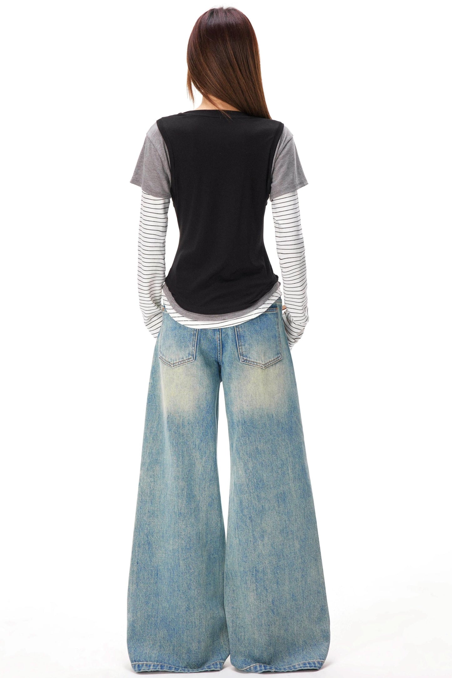 Striped Patchwork Layered Top