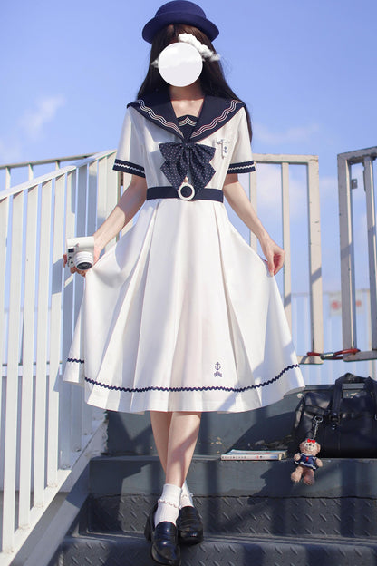 Summer Sea Sailor Dress + Ribbon Accessory