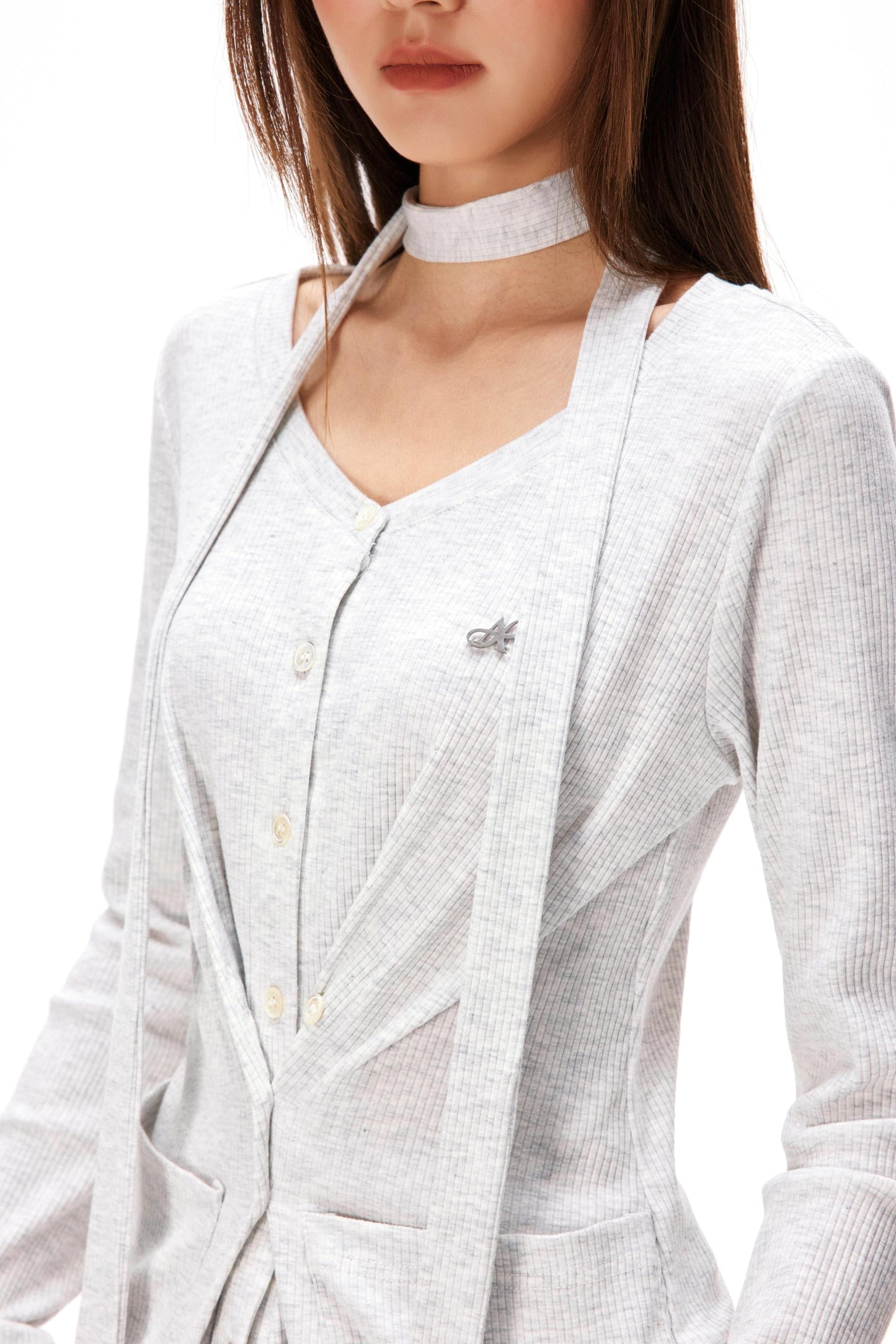 Fine Ribbed Knit Cardigan