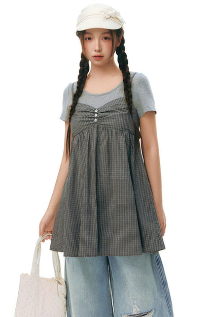Fake Two-piece Cotton Top