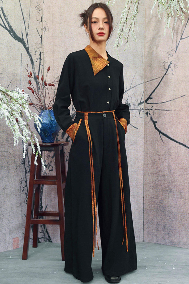 Gold Dragon Diagonal Collar Shirt