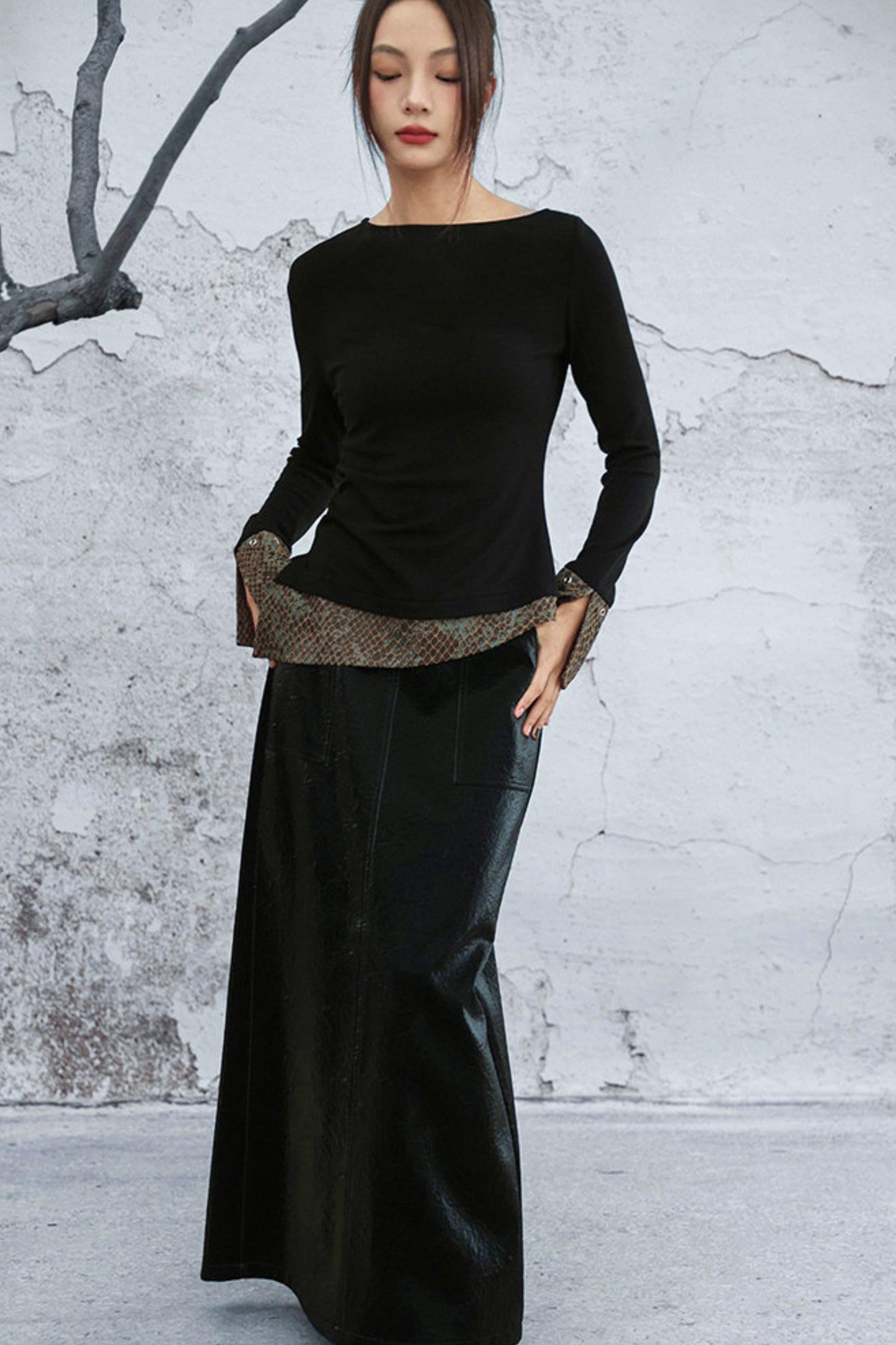 Fish Scale Jacquard Knitted Top