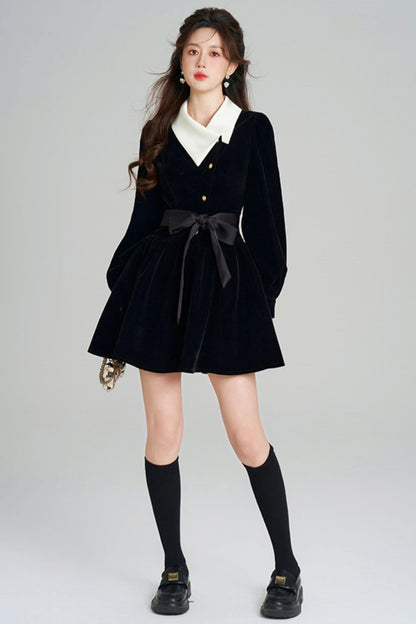 Black Velvet Hepburn Dress