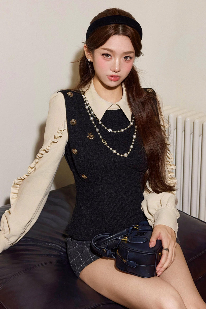 Retro French Shirt Vest