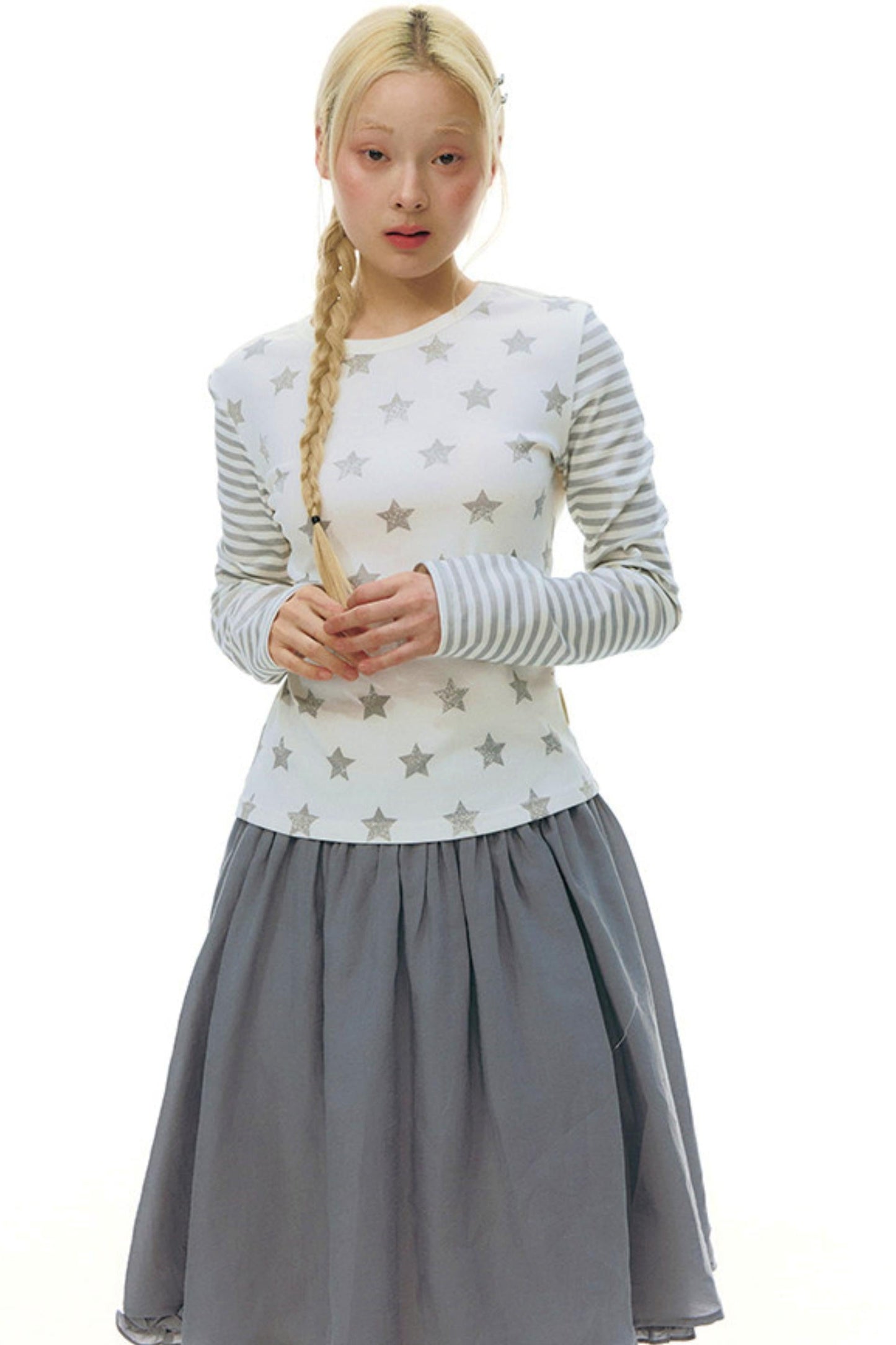 Lace Placket Top + Skirt