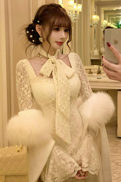 French Style Lace Mermaid Dress