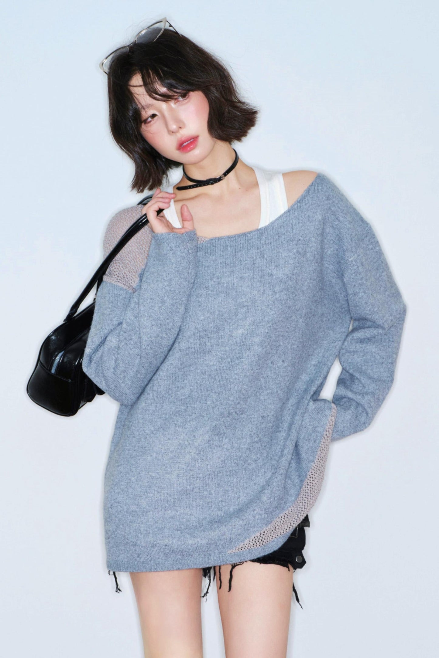 Hollow Out Off Shoulder Loose Top