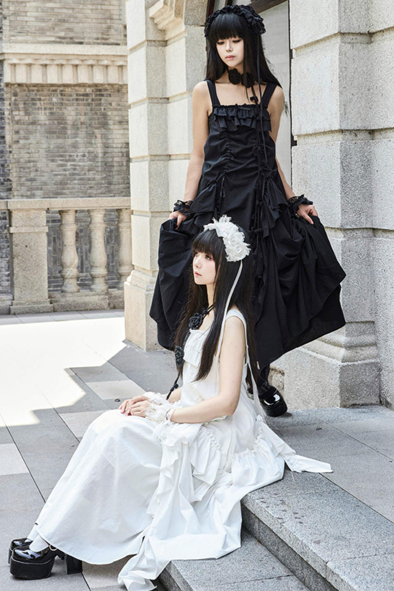 Adjustable Strap Pocket Long Dress