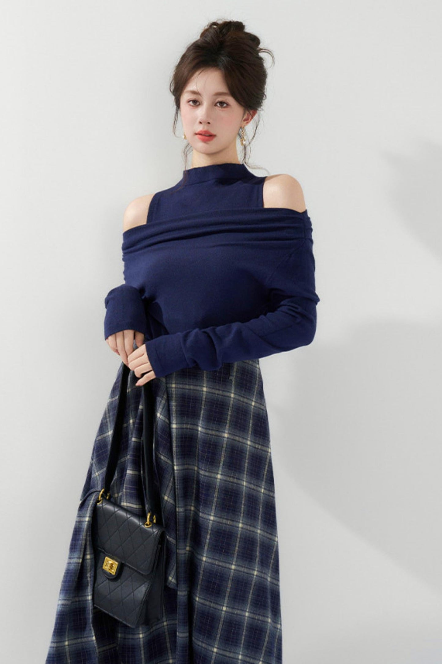 French Knit Off-shoulder Top