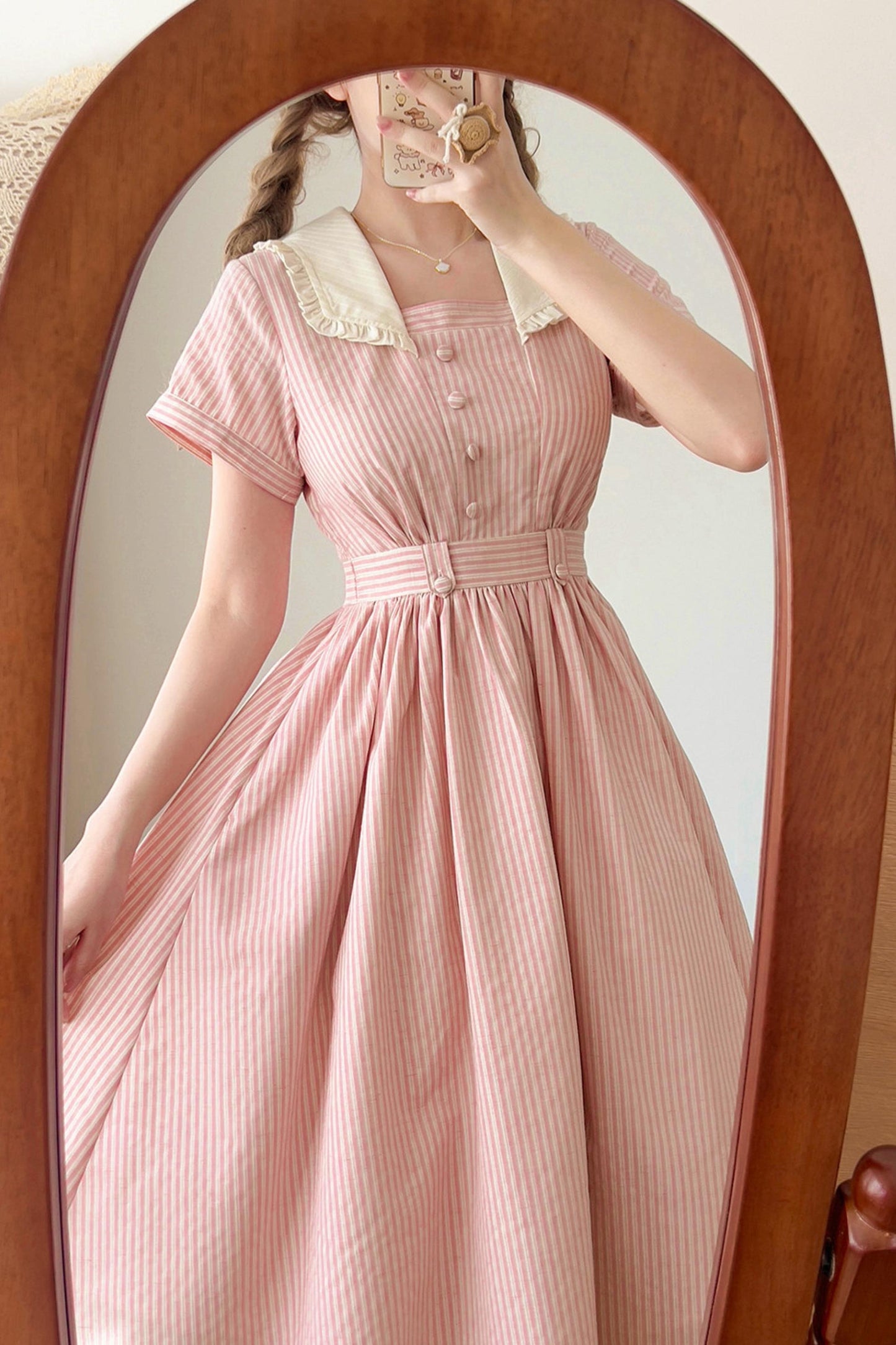 French Retro Linen Dress