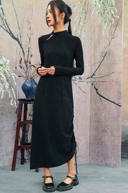 Drawstring Chinese-style Dress