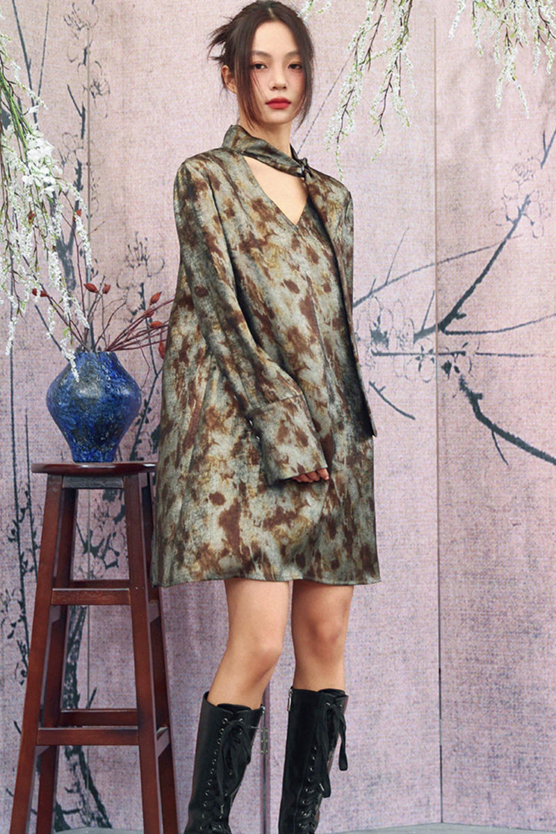 Silver Gray Metallic Satin Blouse