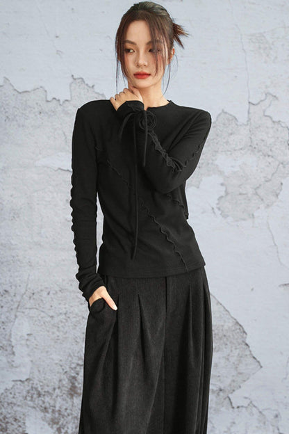 Ribbed Brushed Knit Sweater