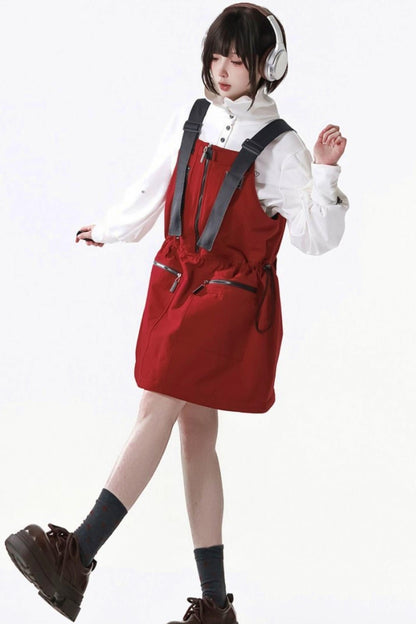 Fleece Jacket + Suspender Skirt + Pants + Shirt
