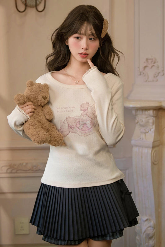 Lace Patchwork Angel Bear Top