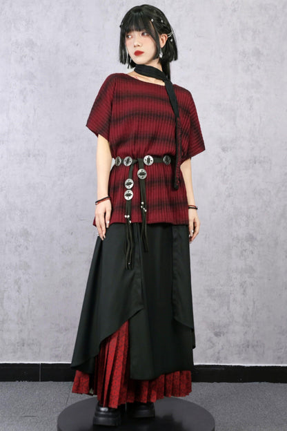 Striped Knit Batwing Sweater