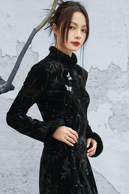 Bamboo Leaf Cheongsam Dress