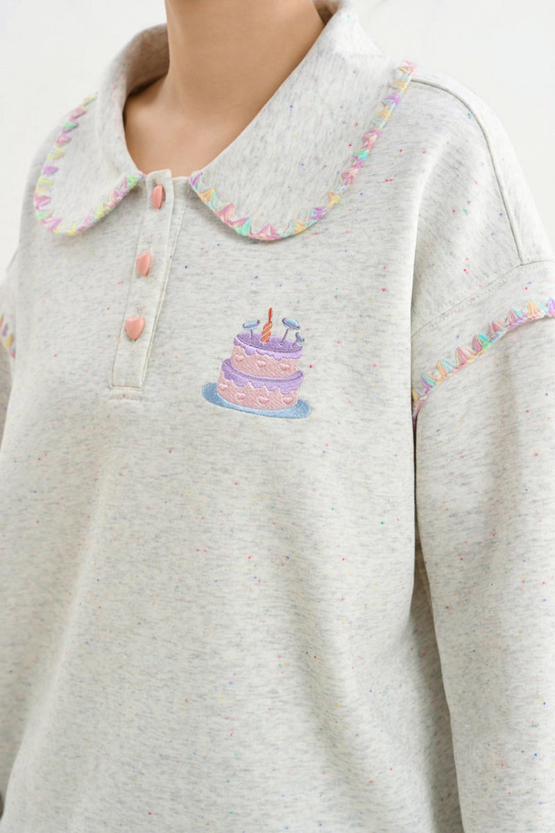 Doll Collar Loose Sweatshirt