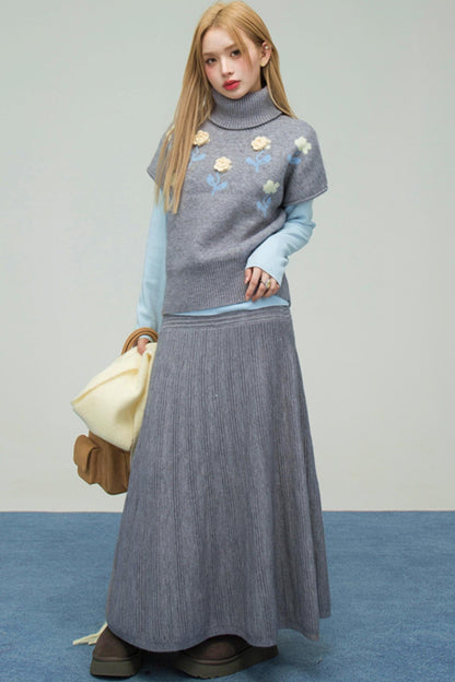 Knit Top + Inner Top + Skirt