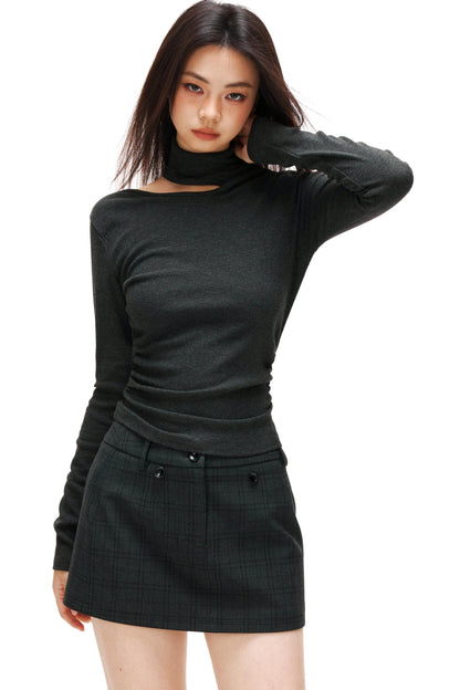 Cut Design Turtleneck Top
