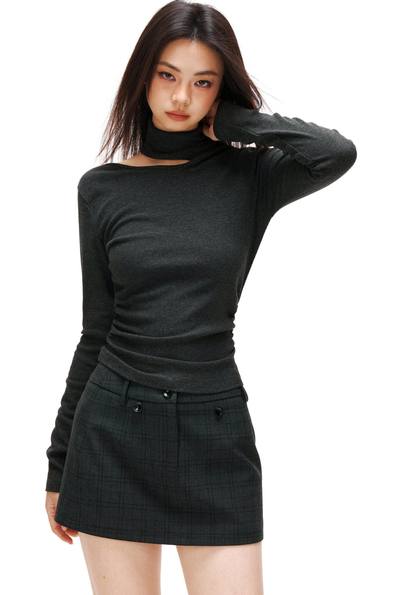 Cut Design Turtleneck Top