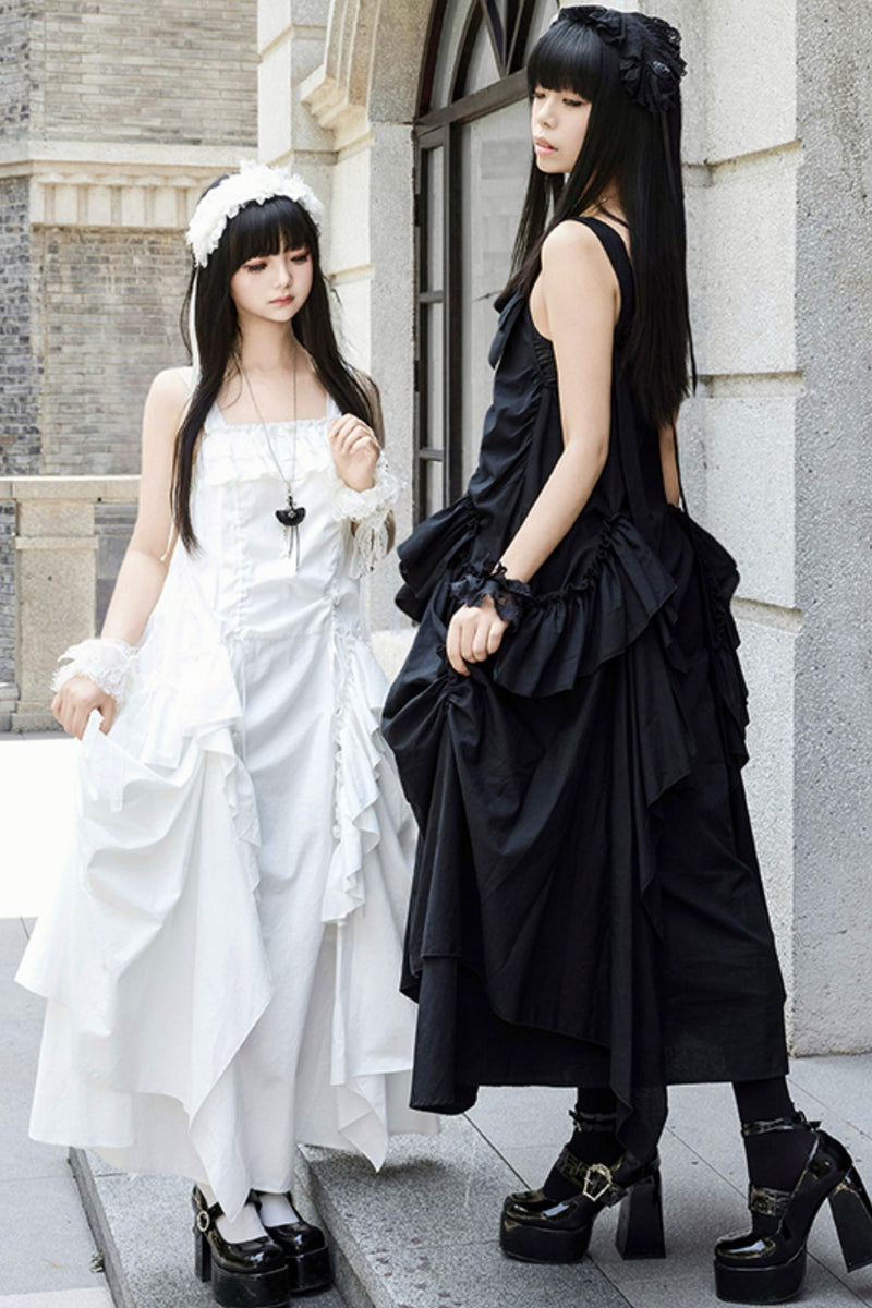 Adjustable Strap Pocket Long Dress