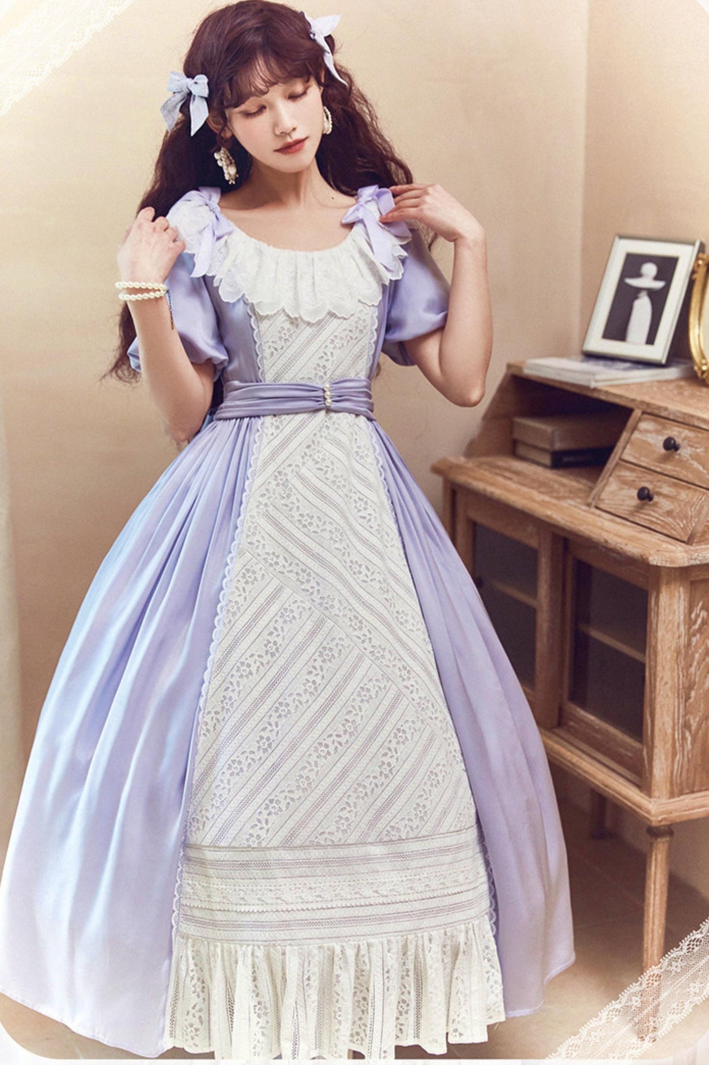 Lace Ribbon Maid Lolita Dress