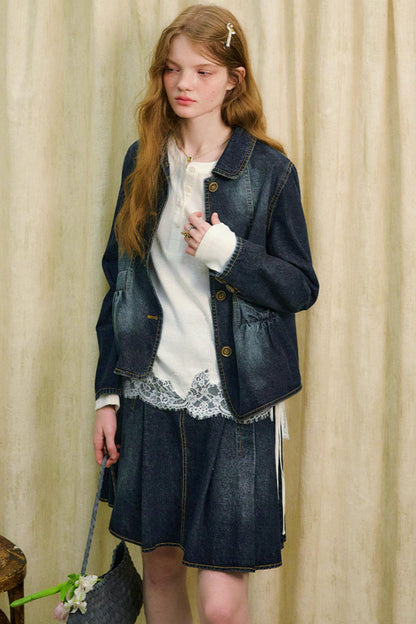 Love Diary Denim Jacket + Skirt