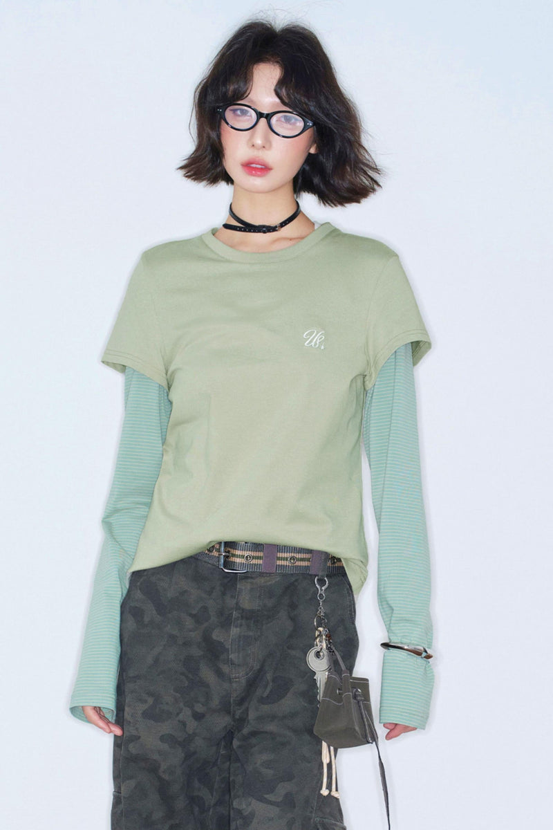 Color Blocked Long Sleeve Top