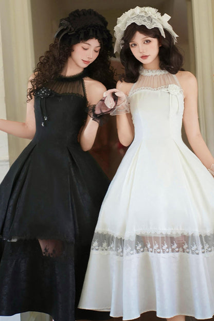 Mist Flower Halter Neck Twin Dress