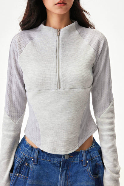 Spicy Waffle Patchwork Top