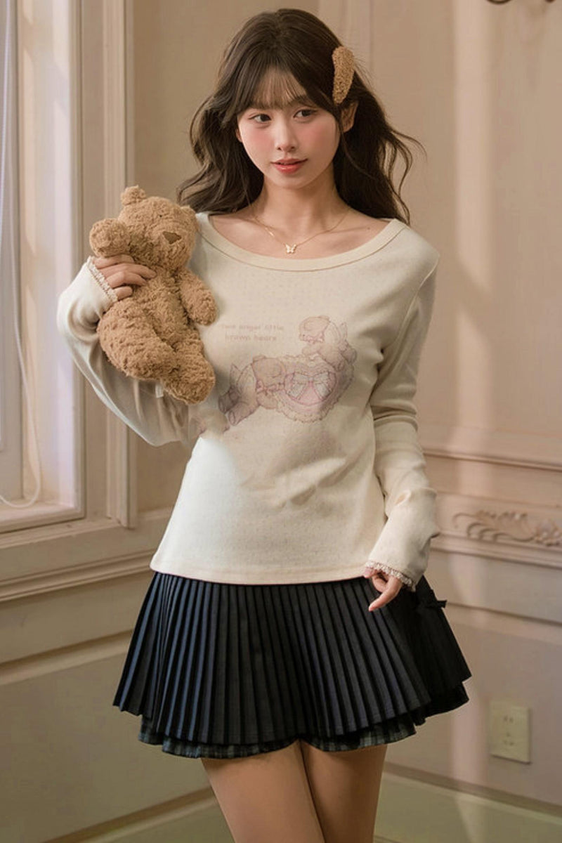 Lace Patchwork Angel Bear Top