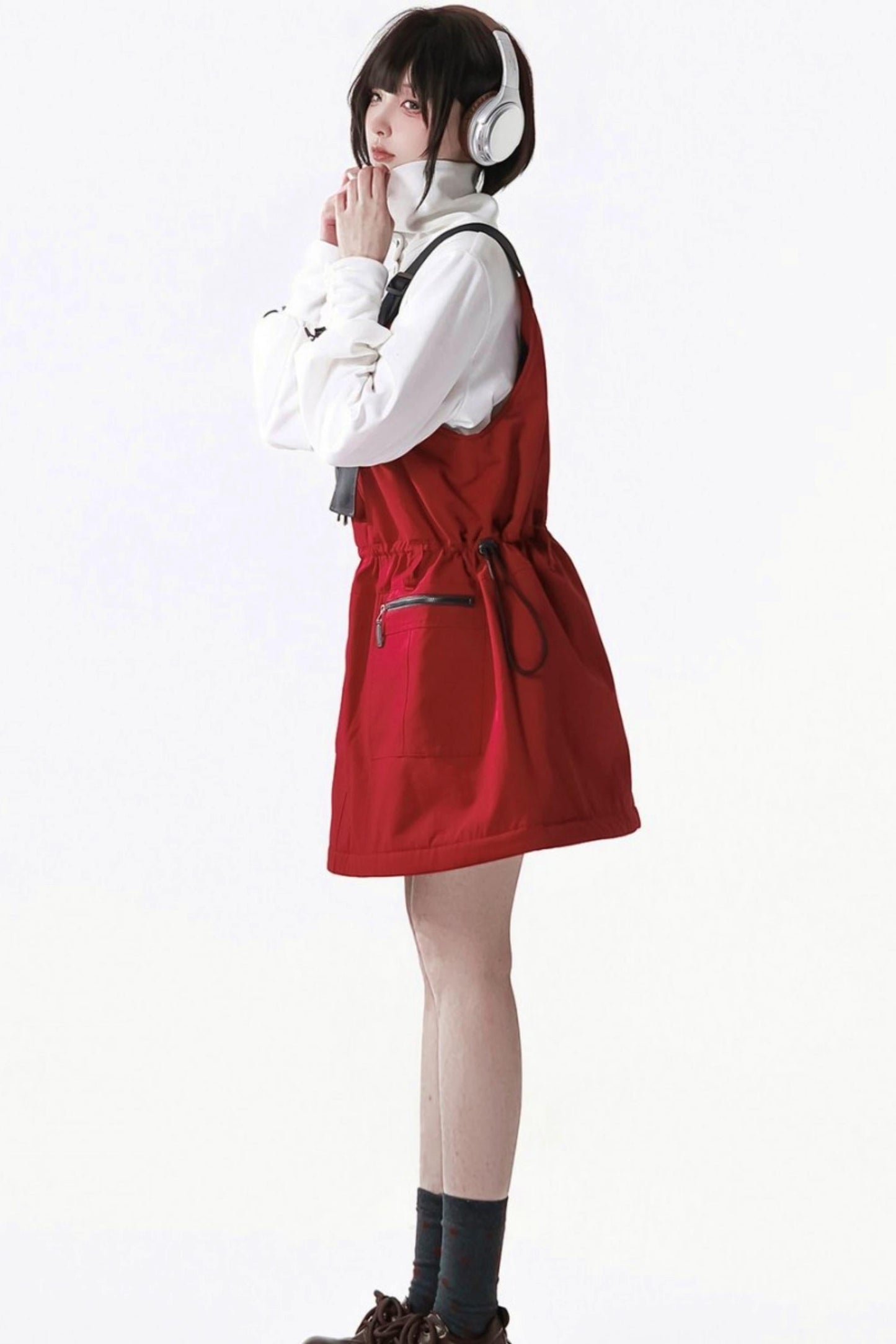 Fleece Jacket + Suspender Skirt + Pants + Shirt
