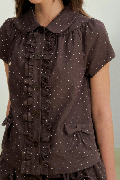 Dot Ruffle Top + Skirt