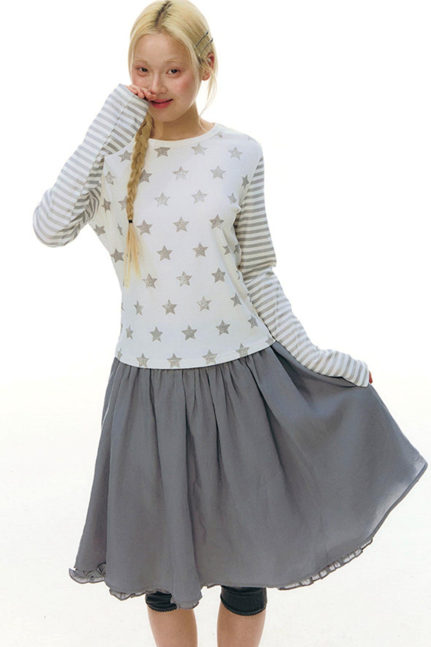 Lace Placket Top + Skirt