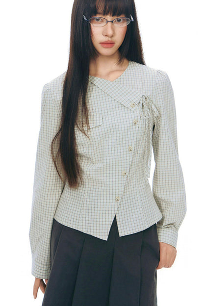 Y2k Small Checkered Shirt + Skirt